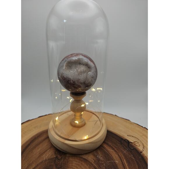 Druzy Ocean Jasper Sphere With Case 60mm - Picture 2 of 10